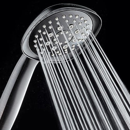 AquaDance, Oil-Rubbed Bronze Luxury Square 6-setting High-Pressure Hand Extra-Long 72" Stainless Steel Hose, Bracket, Solid Brass Fittings, Finish. Premium Handheld Shower Head from Top American - color: Oil Rubbed Bronze