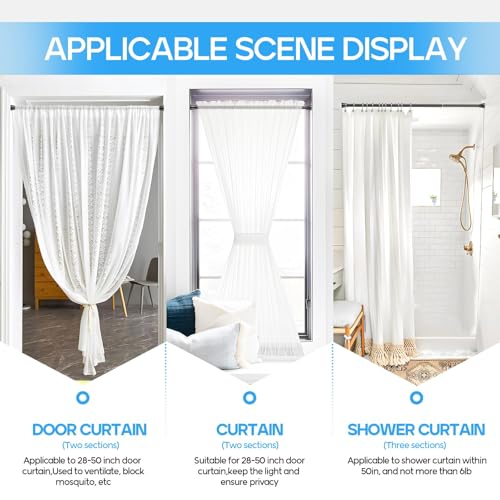Tension Curtain Rod Black Tension Rod 28 To 48 Inch Spring Curtain Rod Non Slip Tension Rods 4Pcs For Windows No Drilling Adjustable Tension Rods of Curtain Window Closet Kitchen Wardrobe - color: Black, size: 28-48 inch 4pcs