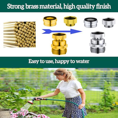 Faucet to Garden Hose Adapter,Brass 3/4-Inch Garden Hose Adapter with Aerator, 360-degree Swivel for Kitchen And Bathroom,Chrome - color: A-Faucet adapter