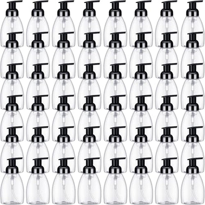 Nuenen 48 Pieces 8oz Foaming Soap Dispenser Refillable Foaming Pump Bottles Bulk Travel Hand Soap Dispenser Plastic Press Bottles Empty Containers for Shampoo Bathroom Commercial(Black) - color: Black