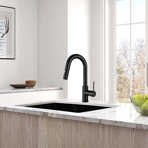 AS59MBS Matte Black Bar Faucet or Prep Kitchen Sink Faucet with Pull Down Sprayer and Single Handle - color: Matte Black, style: Classic