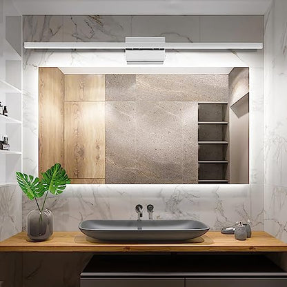 VOLISUN 48-Inch Dimmable Bathroom Vanity Light, 30W 5CCT LED Fixture Over Mirror, Chrome, ETL Certificated - color: Chrome, size: 48inch