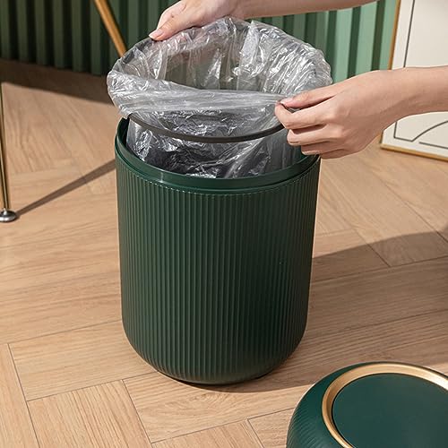 URALFA Motion Sensor Bathroom Trah Can, 3 Gal Automatic Touchless Trash Can | Touchless Sensor Bathroom Garbage Can with Lid, Smart Trash Bin for Bedroom, Office, Restroom, Removable Legs, Green and Gold - color: Green, style: Automatic with Legs