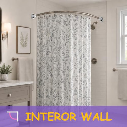 2 Pack Shower Curtain Rod Brackets, Zinc Alloy Holder with Screw, Wall Mount Bracket, 180 Rotatable for 1 Inch Curved Rod, Polish Silver