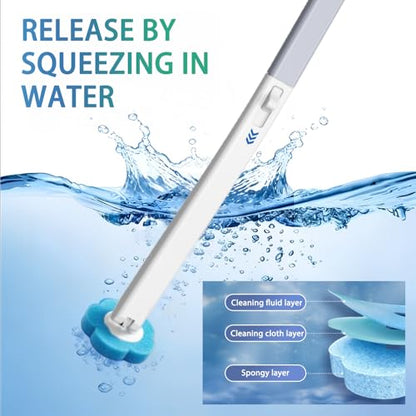 2026 Disposable Toilet Brush and Holder Set, Disposable Toilet Bowl Cleaning System with Aromatherapy Refills, Cleaning Wand with Storage Case & Scented Tabs (Ocean, Lemon & Lavender)