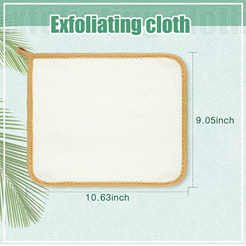 Tatuo 10 Count Exfoliating Wash Cloths for Body and Face Facial Bath Scrub Soft Weave Loofah Towel Exfoliate Bath Towel Remove Dead Skin Wash Cloth for Women Man (Khaki Edge) - color: Khaki Edge