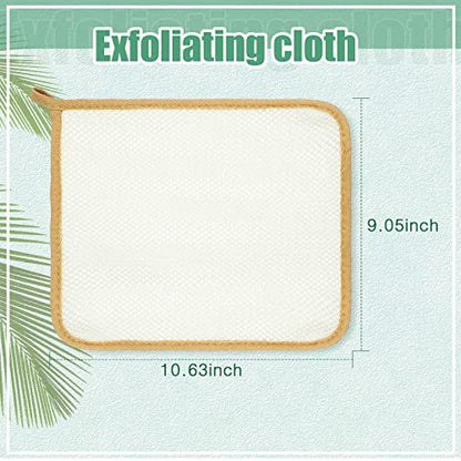 Tatuo 10 Count Exfoliating Wash Cloths for Body and Face Facial Bath Scrub Soft Weave Loofah Towel Exfoliate Bath Towel Remove Dead Skin Wash Cloth for Women Man (Khaki Edge) - color: Khaki Edge