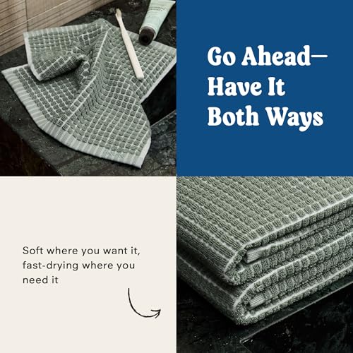 ONSEN Sculpted Terry Bath Towels, 100% American Cotton, Quick Dry Lint Free, Lightweight Absorbent Bath Towel Set with Hanging Loop, 28x55 in (Spruce, 2X Bath Towel) - color: Spruce, size: 2X Bath Towel