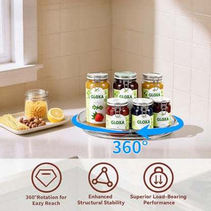 2 Pack Lazy Susan Turntable Organizer for Cabinet, 9.25'' Rotating Spice Rack Organization for Kitchen, Pantry, Bathroom, Vanity, Countertop, Medicine Storage, Seasoning Spice Organizer - size: 2 PACK 1-Tier
