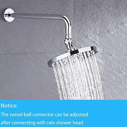 Shower Head Swivel Ball Adapter, Biveah Brass Shower Connector Adjustable Shower Arm Extension Chrome, KSB009C - color: Chrome