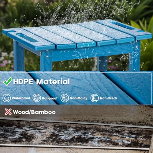 NALONE Shower Bench, HDPE Shower Stool for Shaving Legs (Navy Blue) | Indoor and Outdoor Use, All Weather and Long Last, Perfect for Inside Shower - size: Navy Blue