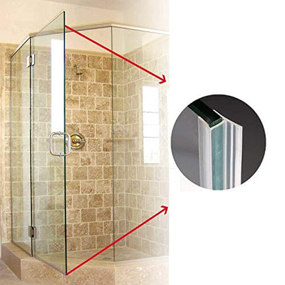 Shower Glass Door Seal Strip, 120 Inch Silicone Soft Shower Door Sweep to Stop Leaks, Frameless Seal Strip