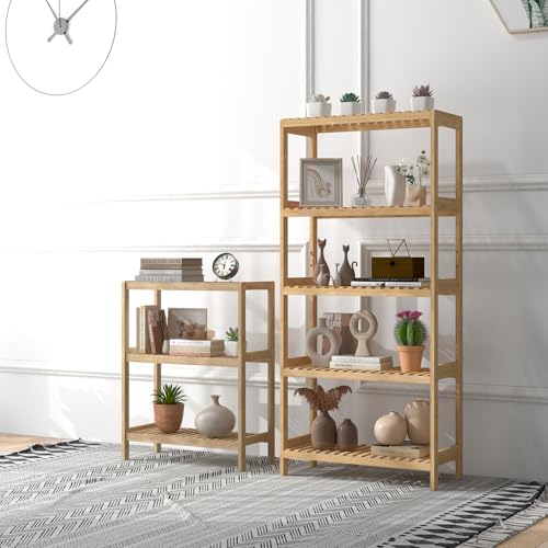 Bamboo Bathroom Shelf, Multifunctional Storage Shelf, 3-Tier - size: 3-Tier