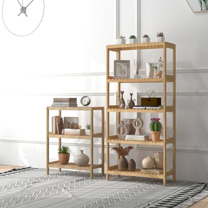 Bamboo Bathroom Shelf, Multifunctional Storage Shelf, 3-Tier - size: 3-Tier