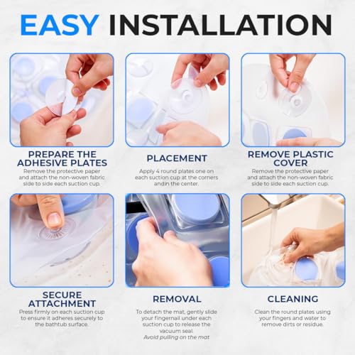 SereneLife Portable Spa Bubble Bath Massager - Thermal Spa Waterproof Non-Slip Mat with Suction Cup Bottom, Motorized Air Pump & Adjustable Bubble Settings - Remote Control Included - AZPHSPAMT24HT