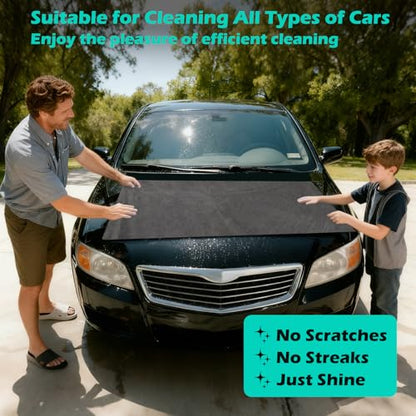 Car Drying Towel,Extra Large,Scratch Free,Super Absorbent,4 Pack | Microfiber Towels for Cars,Micro Fiber Auto Drying Towel,Reusable Wash Towels for Auto Detailing Flash,Car Cleaning Supplies - color: Dark Grey