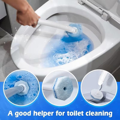 Disposable Toilet Brush Refill Heads, 50 Count, Upgraded 3-Layer Fiber Design for Deep Cleaning, Compatible with Most Toilet Wand Systems, Bathroom Scrubbing Pads