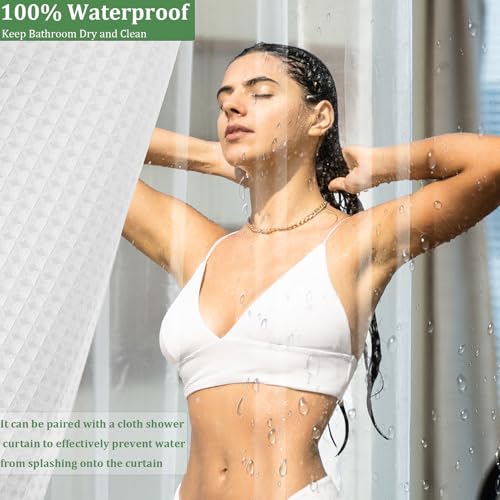 75 Inch Shower Curtain Liner with 6 Magnets, Clear Vinyl Plastic Waterproof Heavy Duty 72x75 Shower Liner Long for Tall Bathroom, No Smell with Rustproof Grommets - color: 8g-clear, size: 72"W x 75"L (Pack of 1)
