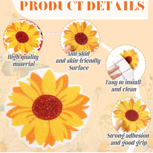 Yaomiao 24 Pcs Non Slip Bathtub Stickers Shower Stickers Flower Bee Anti Slip Decal Threads Adhesive Appliques with Scraper Adhesive Decals for Safety Bathroom Tubs, Shower Floor, Stairs - style: Spring