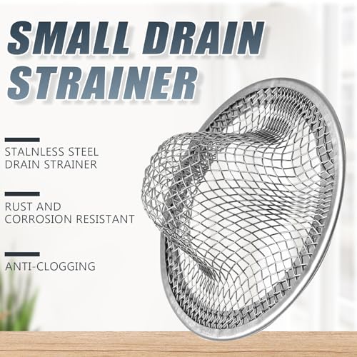 BokWin 4PCS Stainless Steel Mesh Sink Strainer, 2.12" Top/0.9" | Slop Basket Filter Trap, Shower Bath Tub Drain, Hair Catcher, For Home Bathrooms