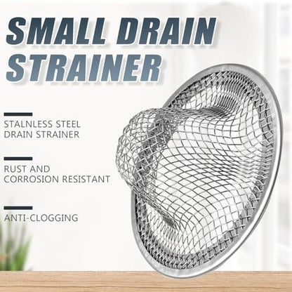 BokWin 4PCS Stainless Steel Mesh Sink Strainer, 2.12" Top/0.9" | Slop Basket Filter Trap, Shower Bath Tub Drain, Hair Catcher, For Home Bathrooms