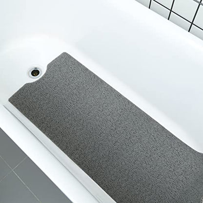 Leotruny Bath Tub Shower Mat 40 x 16 Inch Non Slip Soft PVC Loofah | Bathtub Mats for Bathroom - color: C01-dark Grey