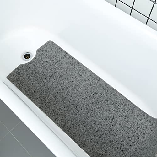 Leotruny Bath Tub Shower Mat 40 x 16 Inch Non Slip Soft PVC Loofah | Bathtub Mats for Bathroom - color: C01-dark Grey