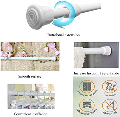 2 Pack Small Tension Rods 10 in to 15.7 Curtain Rods Window Rods in Extendable Width Spring Cupboard Bars for Kitchen Utensils, Closet, and Cabinet, Fit in The Spaces to Stay Up - color: Black, size: 10" to 15.7"-2PCS