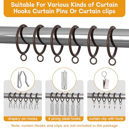 42 PCS Curtain Rings, 1.5 inch Metal Curtain Drape Sliding Eyelet Rings-Hanging Rings for Curtains and Rods, Fits Up to 1 1/4-Inch Rod, Antique Bronze(Clips Not Included) - color: Antique Bronze