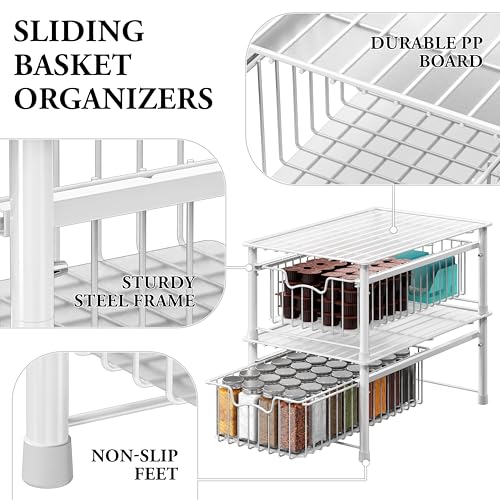Simple Houseware Stackable Basket Drawer, White - color: White, size: 1-tier