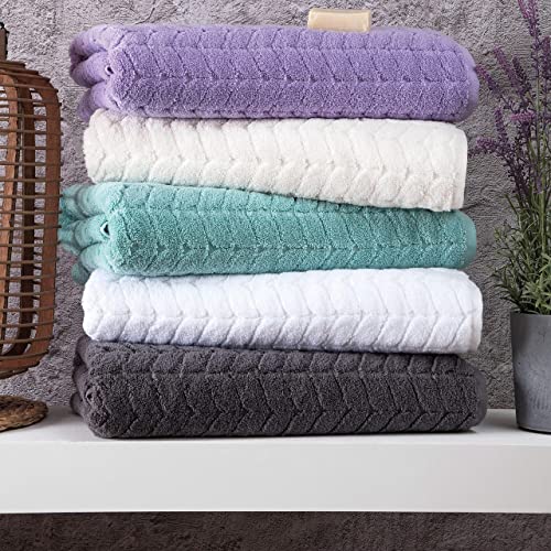 BAGNO MILANO Turkish Cotton Bath Towels, Hand Towels - Soft Plush Jacquard Collection - Highly Absorbent Towel Set (Aqua Green, 6 pcs Towel Set) - color: Aqua Green, size: 6 pcs Towel Set