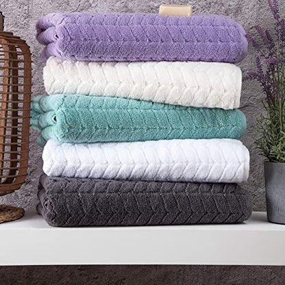 BAGNO MILANO Turkish Cotton Bath Towels, Hand Towels - Soft Plush Jacquard Collection - Highly Absorbent Towel Set (Aqua Green, 2 pcs Bath Towel Set) - color: Aqua Green, size: 2 pcs Bath Towel Set