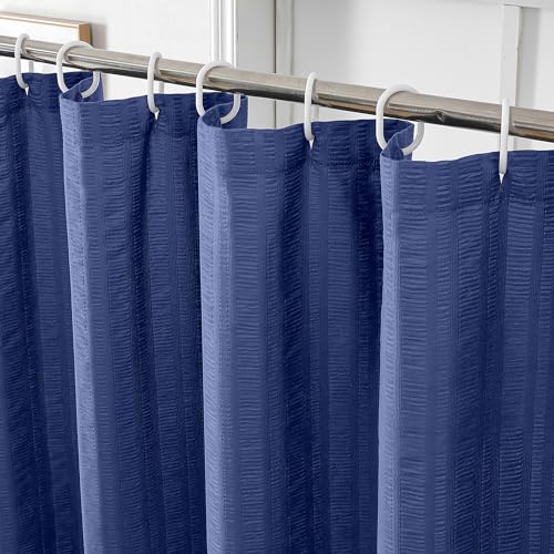 Aiyufeng Royal Blue Stall Fabric Shower Curtain - Soft & Lightweight Small Shower Curtain with Texture for Narrow Stall Size, Machine Washable - 36x72, Blue - color: Royal Blue, size: 36"W x 72"L (Pack of 1)