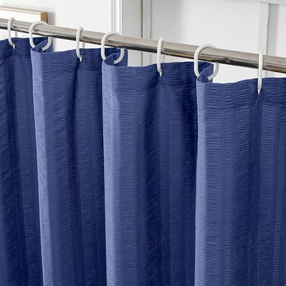 Aiyufeng Royal Blue Stall Fabric Shower Curtain - Soft & Lightweight Small Shower Curtain with Texture for Narrow Stall Size, Machine Washable - 36x72, Blue - color: Royal Blue, size: 36"W x 72"L (Pack of 1)