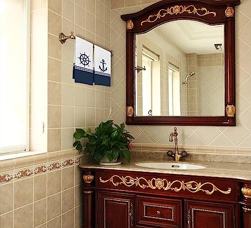 IWXYI Nautical Anchor Waffle Weave Bath/Beach Towels, Boat & Dish Towels 1624 Inches - Set of 2 - color: Beach 2towel