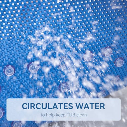 Bathtub Mat Non Slip, Soft Foam Bath Mat for Tub, Bathtub Mat with Drain Holes, Suction Cups Shower Mat (Royal Blue, 36''X17'') - color: Royal Blue