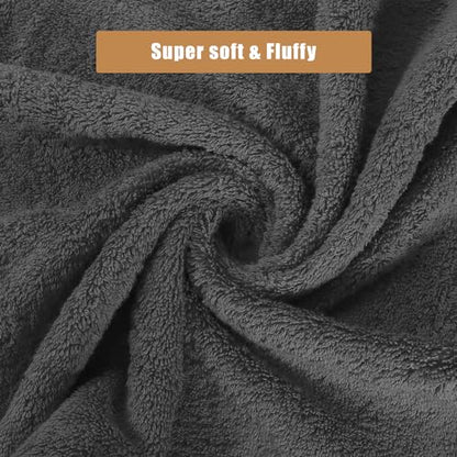 SEMAXE 18-Piece Cotton Bath Towel Set with Hanging Loops for Bathroom, Gray | Stock-up towel set for family bathrooms, guest baths, multi-bath homes, and wash-day rotation, OEKO-TEX certified, easy care - color: A02: Grey