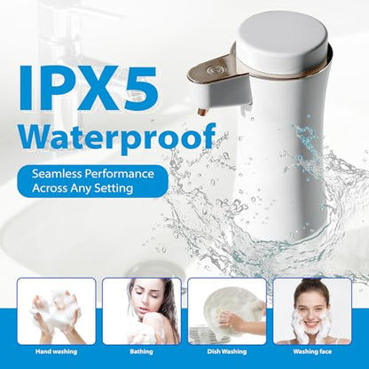 Automatic Soap Dispenser, Hands-Free Touchless Foam Soap Dispenser, Long Battery Life, Adjustable Volume, Modern Electric Hand Soap Dispenser for Bathroom Kitchen, 11oz/320ML, White