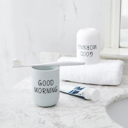 Toothbrush Cup 2Pcs, Bathroom Toothbrush Holder, Storage Cup 300ml, Drinking Cup, Reusable (Gray + White) - color: Gray + White