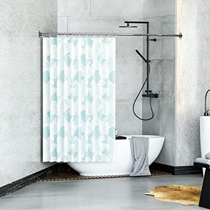 Mcrbeay Curved Shower Curtain Rod, Stainless Steel, Adjustable 40-72 inch | Heavy Duty, Extra Wide Round Shower Rod for Bathroom, Shower Stall, Bathtub, Rustproof, Silver - color: Silver, size: 40-72 Inches