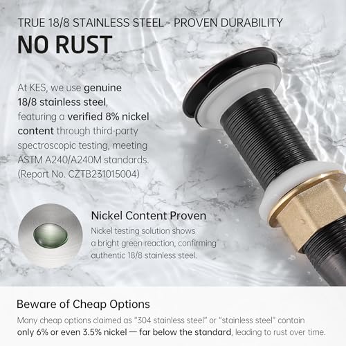 KES Bathroom Sink Drain with Strainer Basket Hair Catcher Anti Clog Pop Up Drain Stopper Vanity Vessel Sink without Overflow, Oil Rubbed Bronze S2013D-ORB - color: Oil Rubbed Bronze, style: for NO overflow sink,1-pack