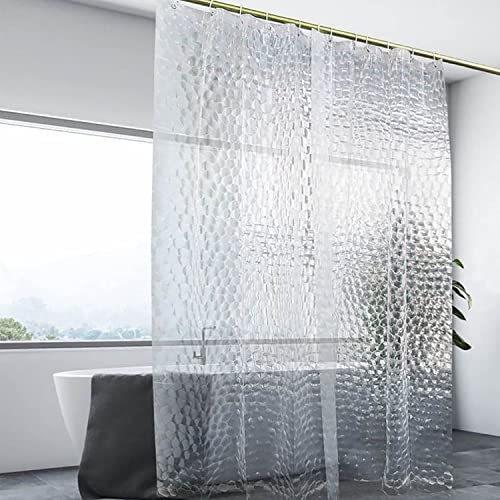 Clear Shower Curtain Liner, 100% Waterproof EVA 3D Shower Curtains with 3 Duty Heavy Bottom Magnets and 12 Rust Proof Grommets, 72x72 Weighted Shower Liner for Shower Stall, Bathtubs - color: Clear Cube
