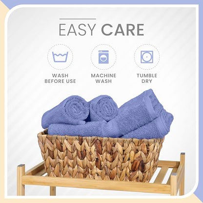 Martex 6-Piece 100% Ringspun Cotton Towel Set, Lavender | Quick Dry, Super Absorbent & Soft, Lightweight, 2 Bath, 2 Hand, 2 Wash Cloths - color: Lavender