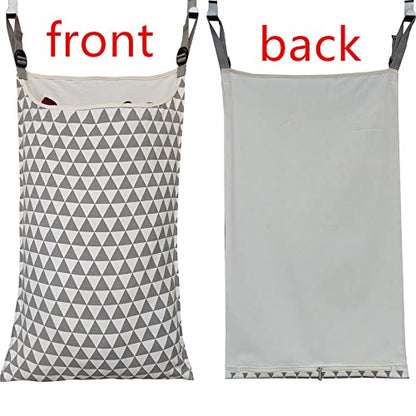 Adjustable Space Saving Door Hanging Laundry Hamper Bag with Over Door Hooks for Dirty Laundry