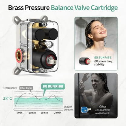 SR SUN RISE Shower Faucet Set - 10 Inch Rain Shower Head with Handheld Spray & Adjustable Slide Bar - Bathroom Shower System Wall Mounted (Valve and Trim Kit Included) - Oil Rubbed Bronze - color: Oil Rubbed Bronze