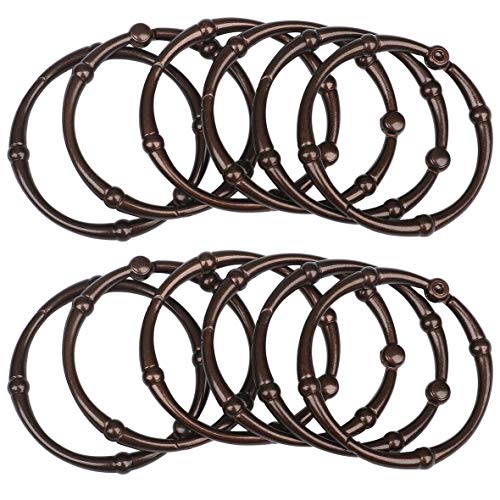 Rust-Proof Zinc Shower Curtain Hooks with Clasp Closure, Shower Hooks Hangers for Bathroom, Kitchen Utensils, Curtains, Clothing, Towels etc - Set of 12, Oil Rubbed Bronze - color: Oil Rubbed Bronze