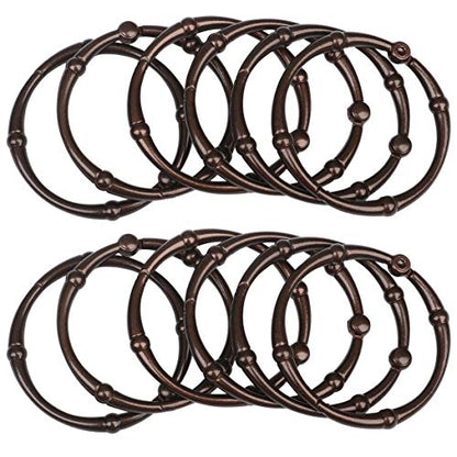Rust-Proof Zinc Shower Curtain Hooks with Clasp Closure, Shower Hooks Hangers for Bathroom, Kitchen Utensils, Curtains, Clothing, Towels etc - Set of 12, Oil Rubbed Bronze - color: Oil Rubbed Bronze