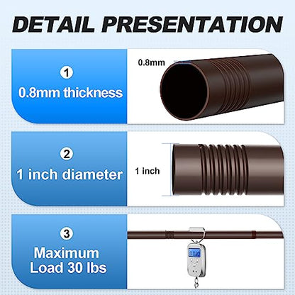 CorkLatta Bronze Shower Curtain Rod 31 to 104 Inch,1 Inch Diameter Adjustable Spring Tension Curtain Rod No Drilling Stainless Steel Telescoping Rod,No Rust | 1 Inch Diameter Stainless Steel Tension Curtain Rod Non slip, No Drill Shower Rods for Bathroom,