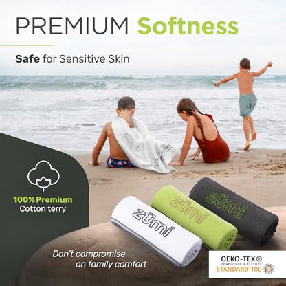 100% Cotton Quick Dry Large Travel Towel - Soft, Thin, Compact, Highly Absorbent, Lightweight Camping Towel for Beach, Gym, Bath, Shower, Swimming, Pool, Dorm, RV - Gray - color: Grey Large