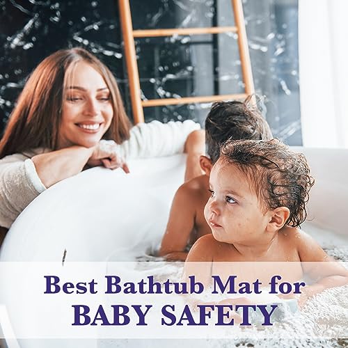 Epica Bathtub Mat Non Slip, Rubber Bath Mat for Kids, Baby, Pet, 16 x 28
